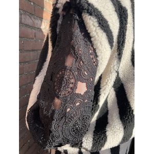 Hill Fashion - Gilet - Zebra - Zwart - Maat one-size