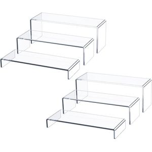 Acryl display risers - 2 sets - 6 stuks - 9 inch - grote acryl risers - duidelijke display risers - stands voor cupcake - dessert stand - acryl riser - showcase plank - display riser - plank voor popfiguren
