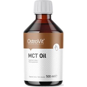 OstroVit - MCT Oil - 500 ml - Natural - Vloeibare energie uit pure vetzuren - middellangeketenvetzuren - BPA-vrije fles - Neutrale smaak en geur – makkelijk toe te voegen aan smoothies, koffie of yoghurt - vegetariërs en veganisten