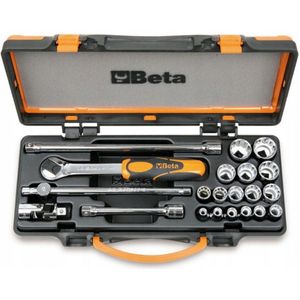 Beta - Doppendoos - 16 Twaalfkant Dopsleutels - 5 Toebehoren