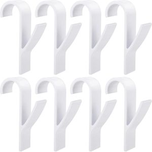 8 stuks witte ronde radiatorhaken voor handdoeken - badjashaken voor standaard radiatoren