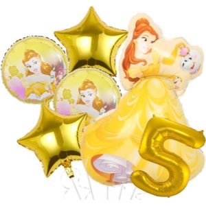 Belle ballon set - Belle en het Beest - 89x64cm - Folie Ballon - Prinses - Themafeest - 5 jaar - Verjaardag - Ballonnen - Versiering - Helium ballon