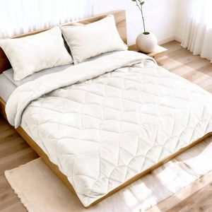 Zavelo Easy All-in-one-Dekbed Velvet met Kussenslopen Off-white-1-persoons (140x200 cm)