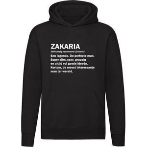 Zakaria grappige Hoodie | verjaardag | cadeau | kado | Unisex | Trui | Sweater | Capuchon | Zwart