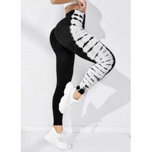 Fantasia Gym Legging - Maat S - Zwart/Wit - Black and White - Fitnesskleding - Fitness Legging - Sportlegging - Yoga legging