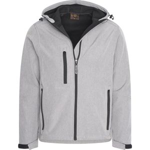 Cappuccino Italia - Heren Outdoorjas Softshell Hood Jacket Grijs - Grijs - Maat L