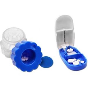 Solacis - Pillenvergruizer - Pillensnijder - 2 in 1 pakket - Pillensplijter - Pillen vergruizer - Pillenmaler - Tabletvergruizer - Pil crusher - Handmatig - Zilver