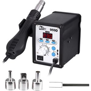 Uten Soldeerstations 959D - Soldeerstation Digitaal - 650 W - Heteluchtpistool - 100 ~ 500 °c - Zwart