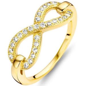 New Bling 9NB 0171 56 Zilveren ring - zirkonia infinity - maat 56 - goudkleurig