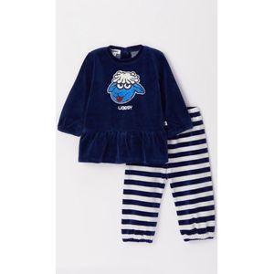 Woody Meisjes Pyjama donkerblauw - maat 3 mnd