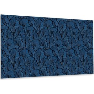 Tulup PVC Wandpaneel - Retro Bladeren Vinyl Wandpaneel - 100 cm x 50 cm - Blauw PVC Muurpaneel - 1 stuk - Zelfklevend Wandpaneel - Geometrisch Wandbekleding - Zelfklevende Wandbekleding - Plaktegels Keuken en Badkamer