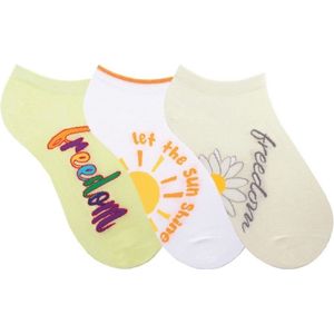 Dames sneakersokken vrijheid - prijs per 3 paar - elastan