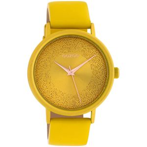 OOZOO Timepieces - Mosterd gele horloge met mosterd gele leren band - C10577