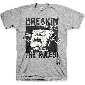SpongeBob SquarePants Heren Tshirt -L- Breakin' The Rules Grijs