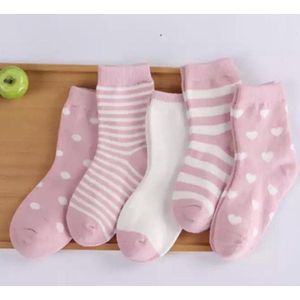 5 paar New born Baby sokken - Set babysokjes - 0-6 maanden - Roze Babysokken - Multipack - Kraamcadeau voor Jongen of Meisje - Babyshower Cadeau - Kraammand