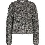 Red Button Vest Jacket Melange Loops Srb4633 Black/offwhite Dames Maat - S