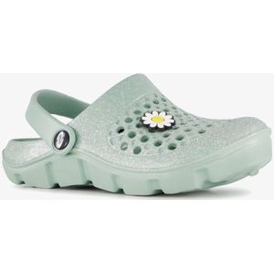 Meisjes klompen met madeliefje en glitters mintgroen - Maat 34 - Clogs