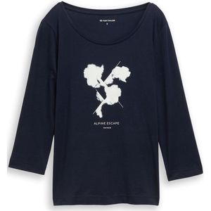 TOM TAILOR - Shirt - Donkerblauw/Wit - T-shirt