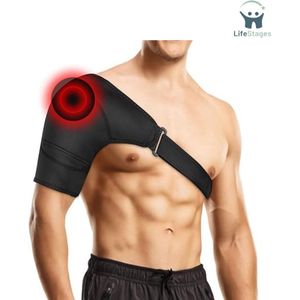 LifeStages - Schouderbrace Slijmbeurs - Verstelbare Schouderbrace Voor Verlichting Van Pijn Aan Rotator Cuff - Dislocatie - Labrumscheur - Slijmbeursontsteking - Peesontsteking - Past Bij Rechter - Of Linkerschouder - M - L