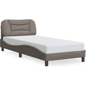 vidaXL - Bedframe - met - hoofdbord - stof - taupe - 80x200 - cm