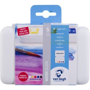 Van Gogh Aquarelverf pocket box primaire mengset | 5 halve napjes + 7 lege plekken