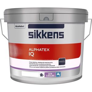 Sikkens Alphatex IQ - Uitstekende beschermende zijdeglans buitenmuurverf - 1 L - RAL 9010 pure white ( gebroken wit)