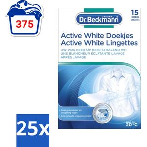 Dr. Beckmann - Kleurverzorging - Active White - Witte Was - 15 Doekjes - Bulkverpakking - 25 stuks