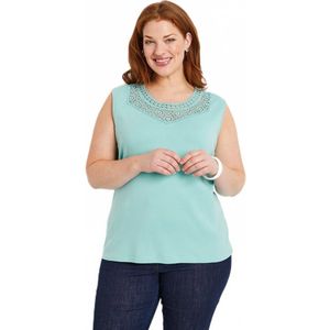 Effen macramé katoenen tanktop