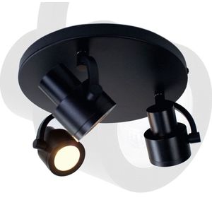 Zwarte plafondlamp Alto | 3 spots rond | zwart | metaal | 65 x 9,5 cm | Ø 5,5 cm | eetkamer / woonkamer lamp | modern / stoer design
