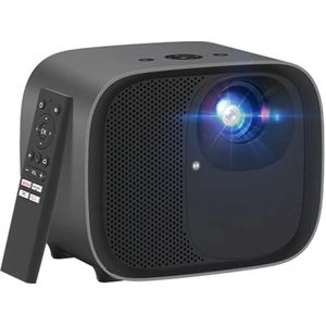 Mini Beamer - Projector - Digitale Beamer - Draagbaar - 1080P - LED - Met Autofocus - 2.4GHz & 5GHz WiFi - 600 ANSI - 4K Decoding - HDMI - AV & Audio Out - 19V DC - USB - 90W - 16.8 x 13.5cm - Zwart