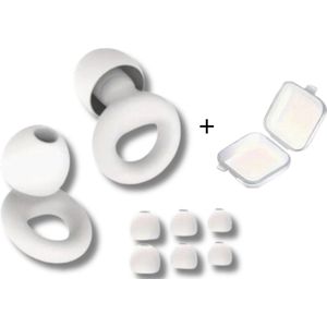 Festival Oordopjes - Oordoppen Muziek - Oordoppen Snurken - Earplugs - Wit - SNR 26 dB Demping - Inclusief Doosje - Oordopjes Slapen - Oordoppen Slapen Siliconen - Oordopjes Sport - 8 Dop