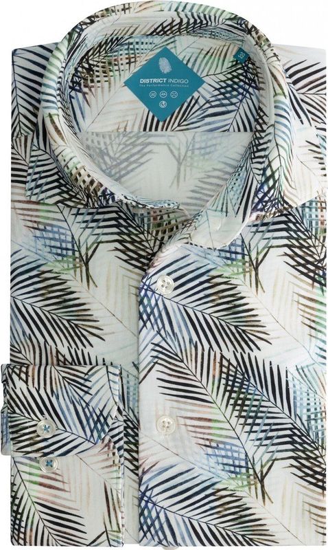District Indigo Pique Performance Overhemd Print (7.41.025.716 - 378)