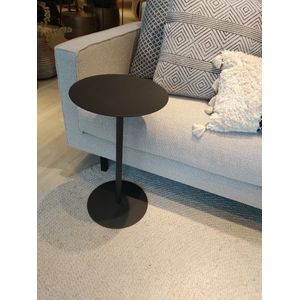 Bijzettafel rond 33 cm - zwart - 50 cm hoog - metaal