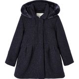 Meisjesjas - Marinegrijs - Wol - Met Claudinekraag en Afneembare Capuchon