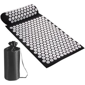 Spijkermat Set met Kussen - 64x44 cm - Zwart - Acupressuur Mat & Spijkerbed - Inclusief Acupunctuur Kussen - Shakti Massage Ervaring