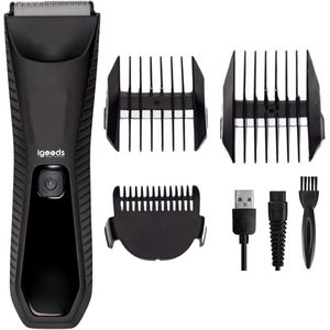 Igoods Baardtrimmer - Waterdichte Baardtrimmer - Tondeuse - Lichaamstrimmer - Scheerapparaat - Voor Mannen - 3 Opzetstukken - Oplaadbaar - Zwart