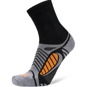 Balega -  Ultralight Crew Atletische Hardloopsokken Unisex - Zwart / Grijs Gemêleerd - XL