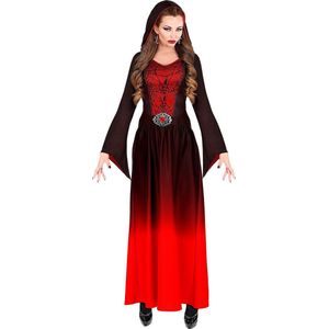 Widmann - Gotisch Kostuum - Rode Gotische Meesteres Van De Nacht - Vrouw - Rood, Zwart - XS - Halloween - Verkleedkleding
