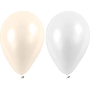 Creotime Ballonnen Voor Helium Wit/ Zilver 10 Stuks