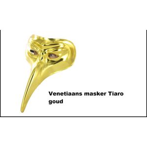 Venetiaans masker Tiaro goud - Festival thema feest party oogmasker