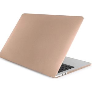 Laptopcover - Geschikt voor MacBook Air 13,3 inch - Case Transparant - Cover Hardcase - A1932/A2179/A2337 (2018-2020) - Metallic Goud