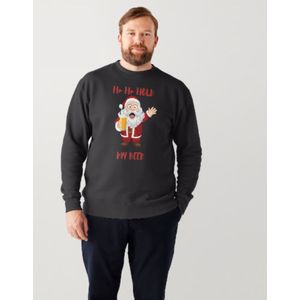 Foute Kersttrui - Zwart - Met Tekst HoHoHOLDmybeer - Heren