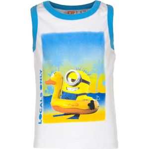 Minions Shirt - Mouwloos - Wit - Maat 128