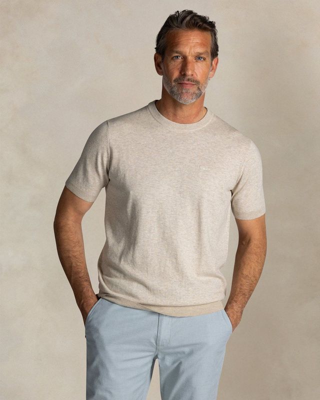 NZA - Ecru - Katoenen Trui - Korte Mouwen