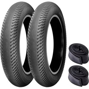 Set 2stuks URBAN CITY STREETFIGHTER 20” FatBike Buitenbanden Inclusief Binnenbanden 20 x 4.0 inch ERTRO 100-406 20x4.0 Fat bike banden 20inch - Ouxi – Knaap – Phatfour – Super73 - Zwart