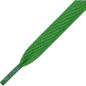 Mr. Lacy - Schoenveters - Veters - Sneakerveters  - Flatties - Plat - Groen - Kelly Green - Veterlengte 130 cm – Breedte 10 mm