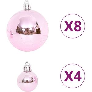 vidaXL-65-delige-Kerstballenset-roze/rood/wit