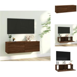 vidaXL TV-meubel - Trendy ontwerp - TV-kast - Afmetingen- 100 x 30 x 30 cm - Kleur- bruineiken - Materiaal- bewerkt hout - Kast