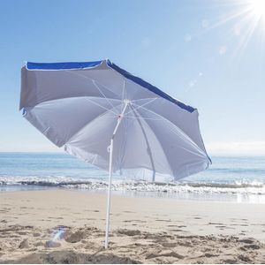 Pincho - Strandparasol - Mooie Blauwe Parasol - Model 180 - Kantelbaar - Draagtas - Aluminium Frame - Hoge UV Bescherming 99% / UPF 50+
