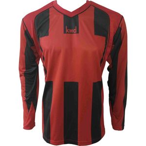 KWD Sportshirt Napels lange mouw - Rood/zwart - Maat 128/140